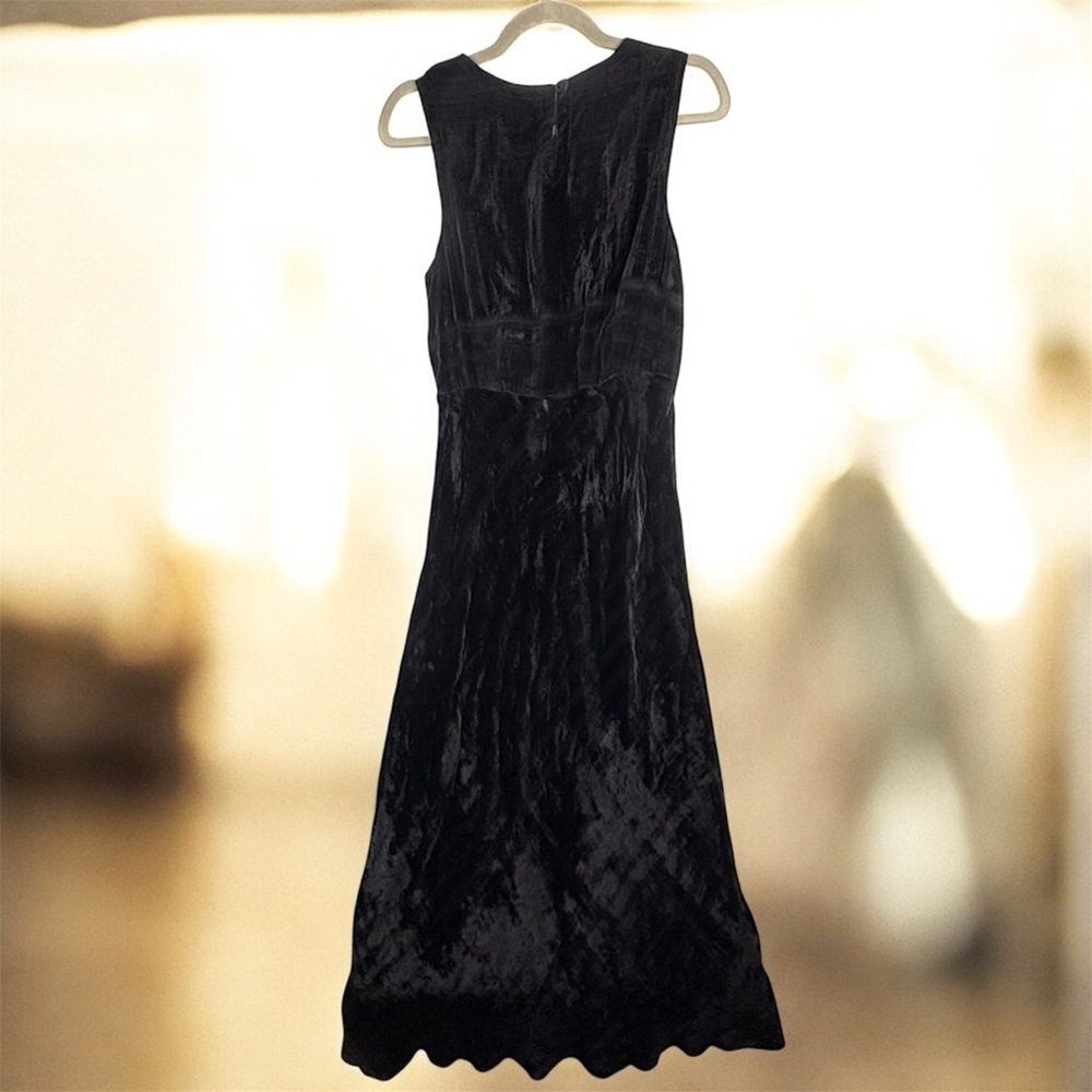 VTG Nostalgia Embroidered Velvet Black Maxi Cocktail Sheath Dress - Large - Picture 2 of 9